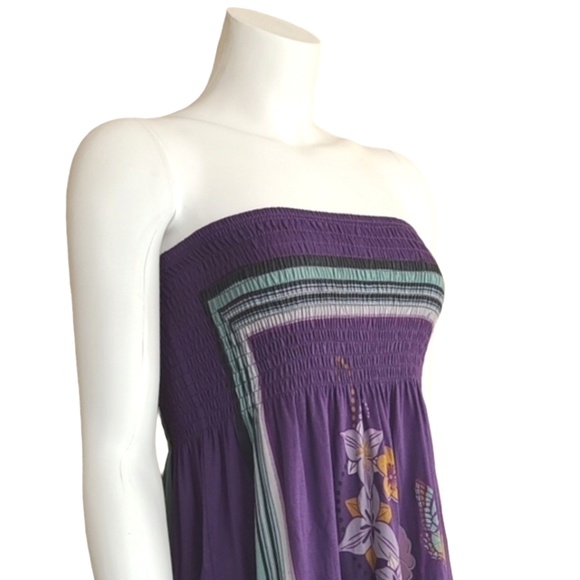 DEPT NORDSTROM Smocked Strapless Scarf Dress XS S Boho Euro Netherlands - Picture 9 of 16